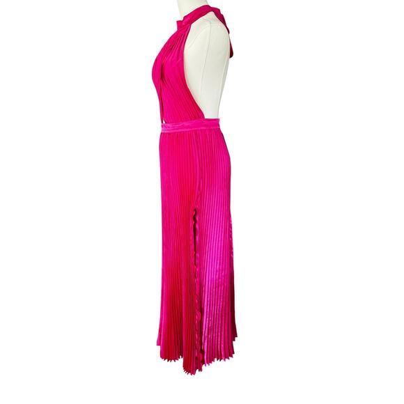 L'IDEE Renaissance Split Gown Maxi Dress Punch Pink NWT - Picture 6 of 15